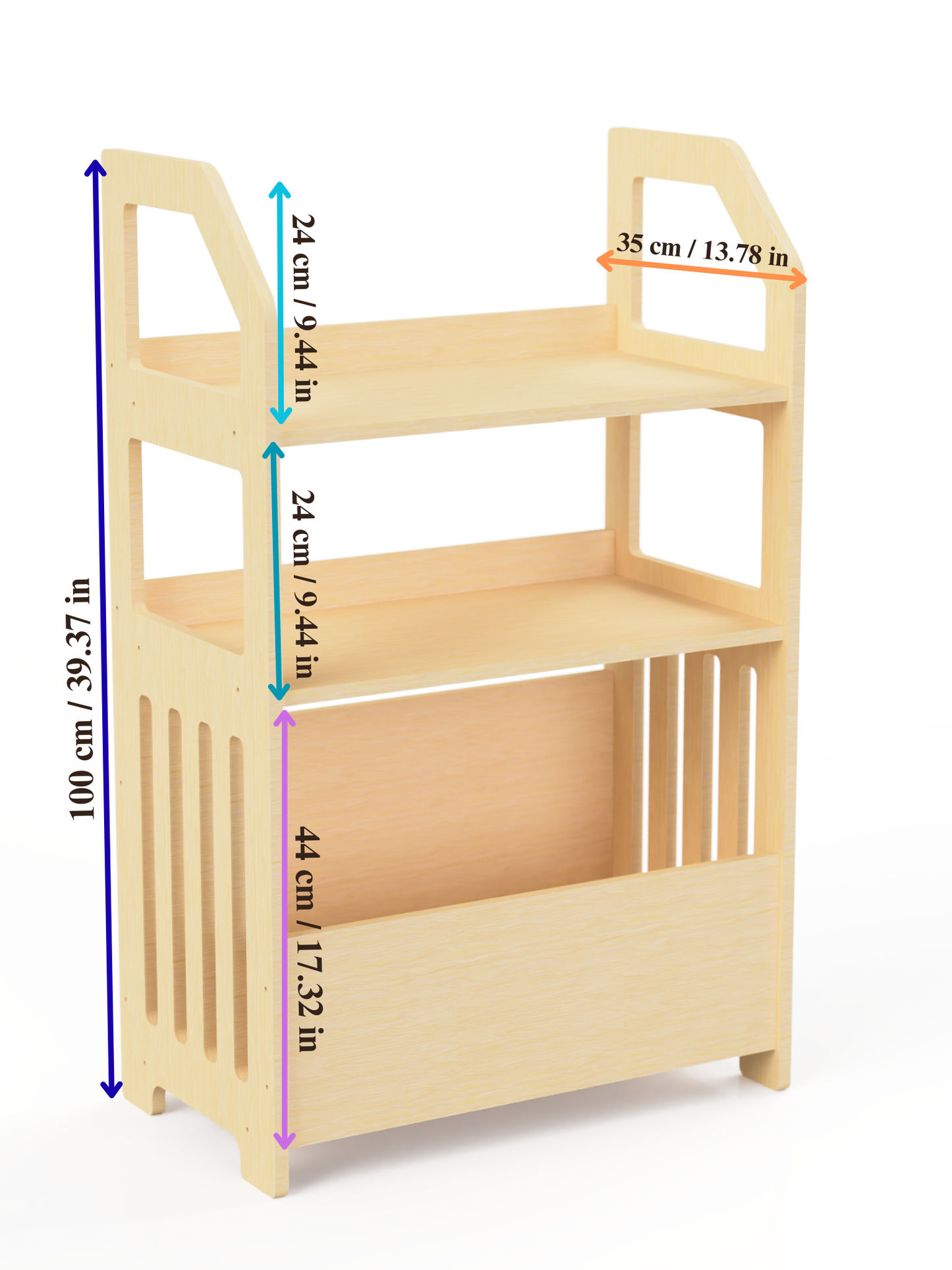 Seravellea™Montessori Wooden Shelf With Toy Storage