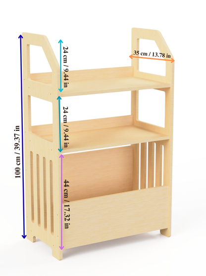Seravellea™Montessori Wooden Shelf With Toy Storage