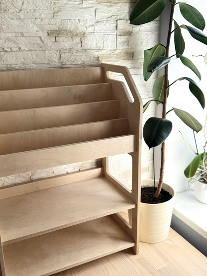 Seravellea™Montessori Wooden Bookshelf with Storage Shelf