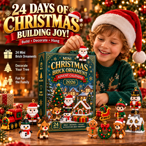 🎄24-Day Christmas Advent Calendar – 24 Buildable Ornaments for Kids, Family Fun & Holiday Decor | inoreva®