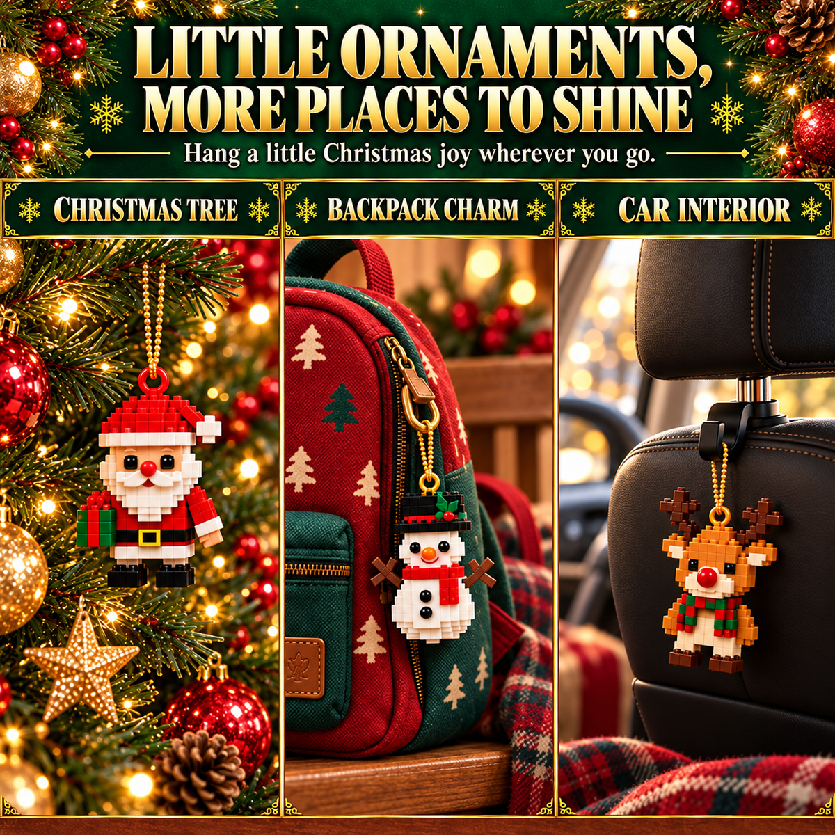 🎄24-Day Christmas Advent Calendar – 24 Buildable Ornaments for Kids, Family Fun & Holiday Decor | inoreva®