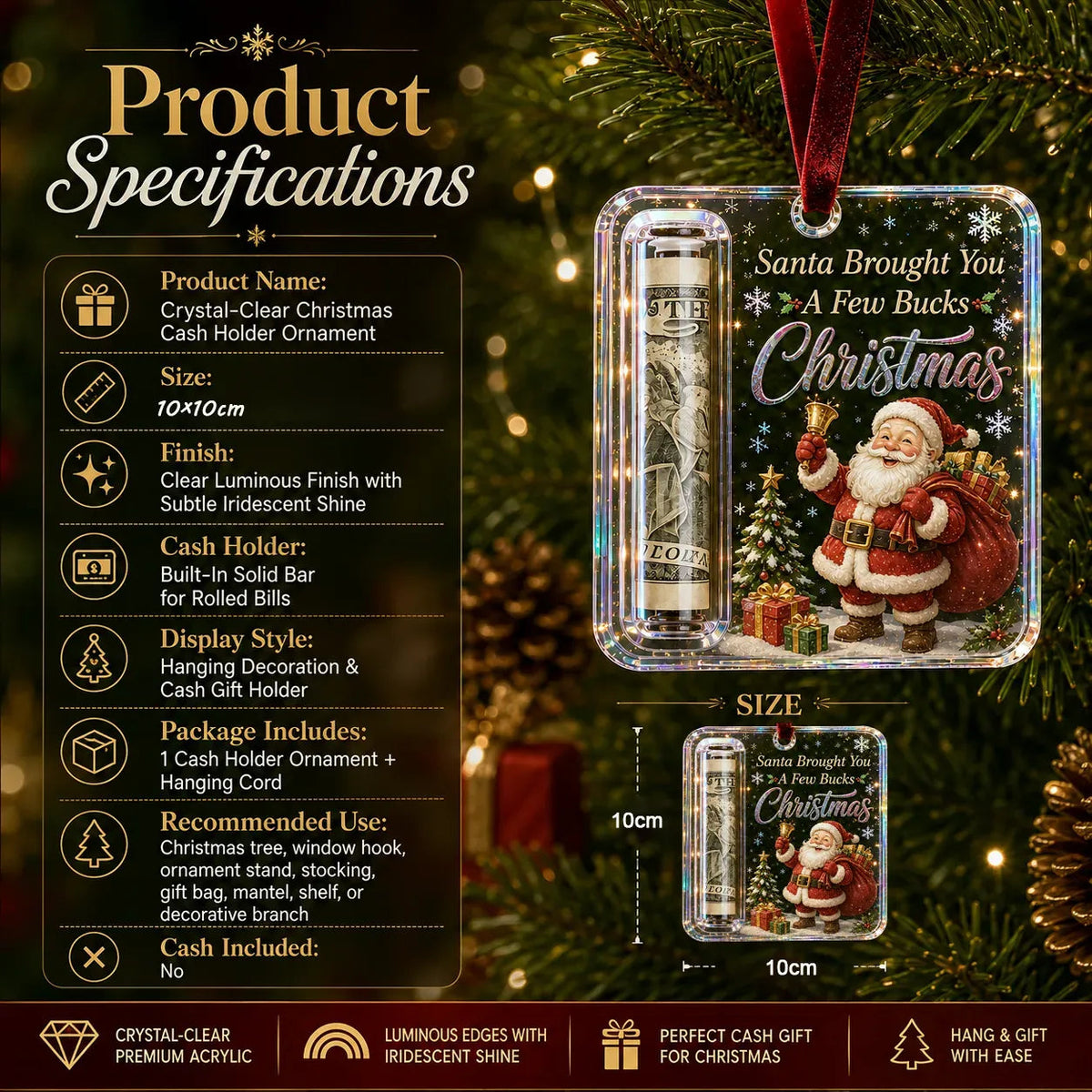 🎄Christmas Cash Gift Ornament- Make Cash Feel Like A Real Christmas Gift💵