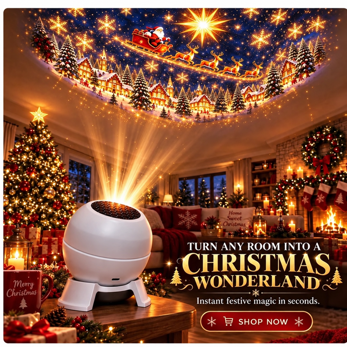 💡 Turn Any Room Into a Christmas Wonderland – Holiday Projection Night Light-40%