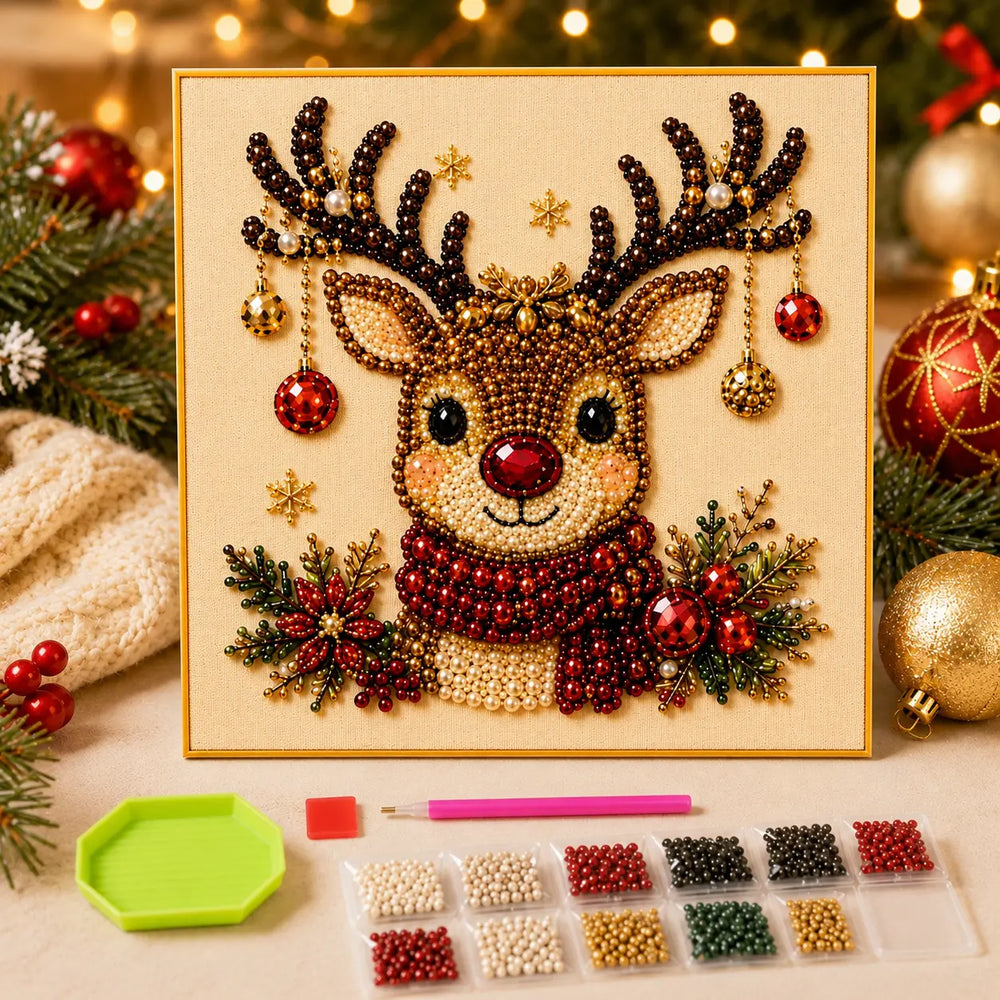 Reindeer pearl diamond painting design