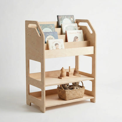 Seravellea™Montessori Wooden Bookshelf with Storage Shelf